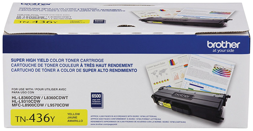 Brother TN436Y Yellow Toner Cartridge, Super High Yield