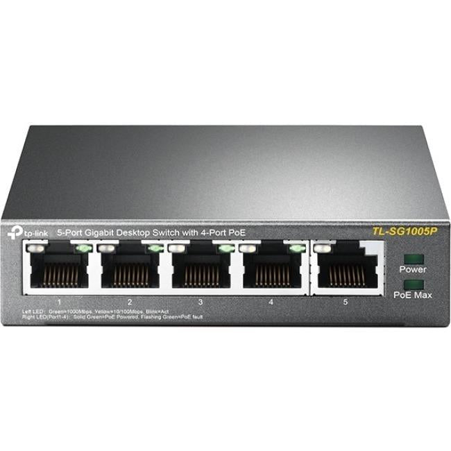 TP-Link TL-SG1005P V1 JetStream™ 5-Port Gigabit Desktop Switch with 4-Port PoE